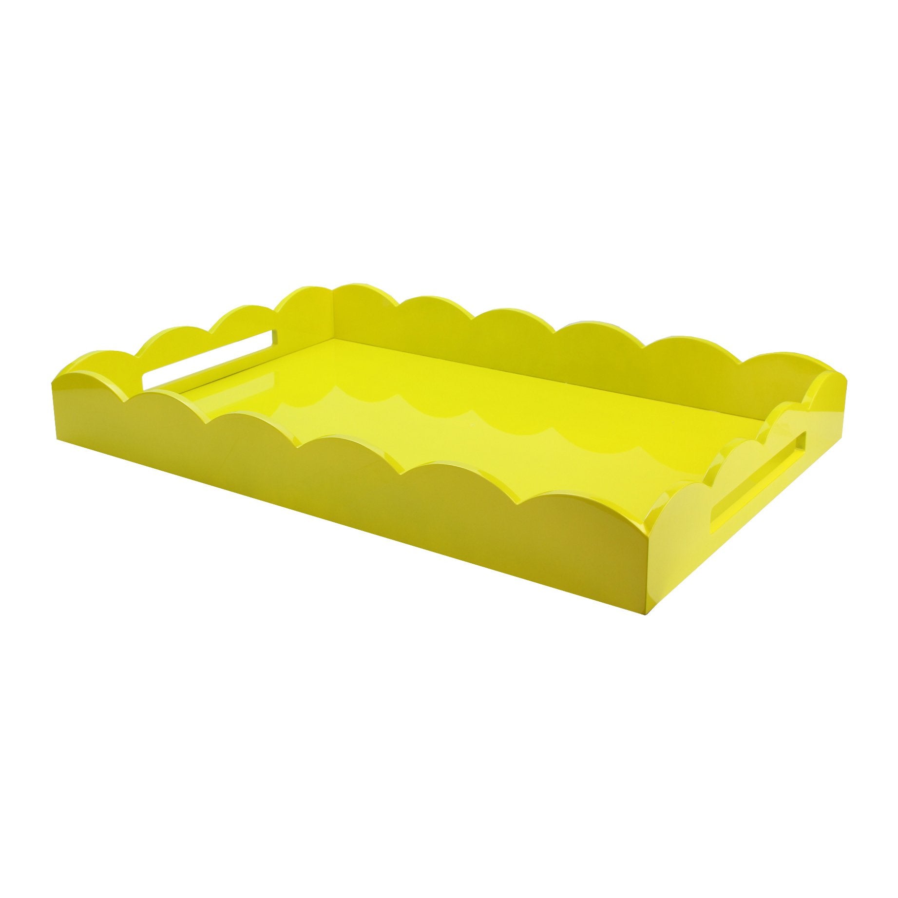 26x17 Scalloped Tray Yellow
