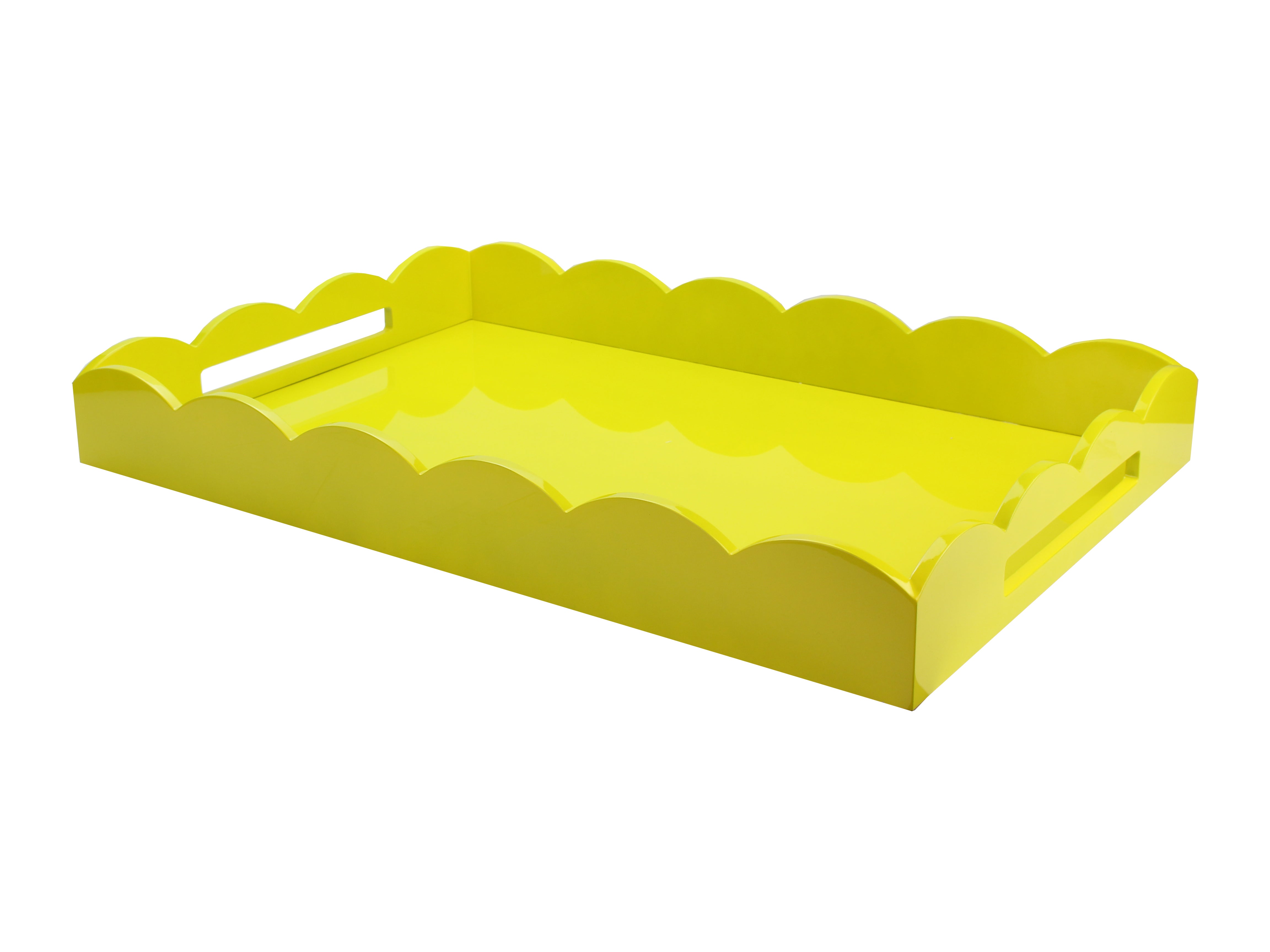 17x13 Scalloped Tray Yellow