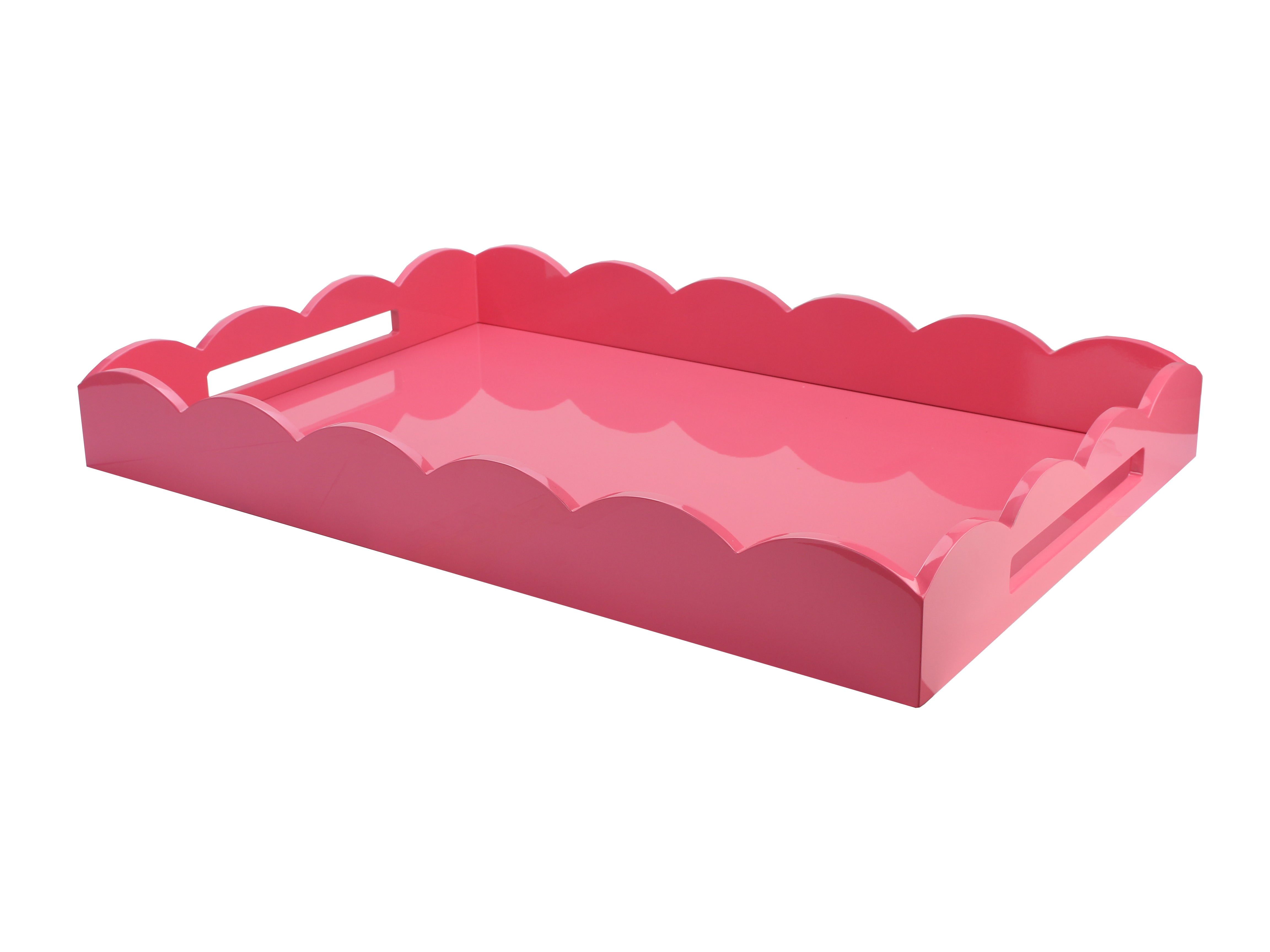 17x13 Scalloped Tray Pink