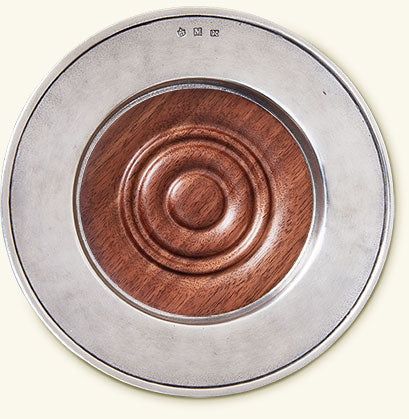 Match Pewter Convivio Wine Coaster w/Wood Insert