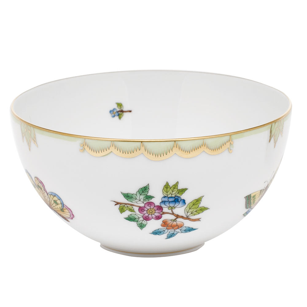Herend Modified Vbo Small Bowl 3"h X 5.75"d - Green Border
