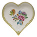 Herend Modified Vbo Small Heart Tray  4"l X 4"w - Green Border