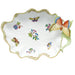 Herend Modified Vbo Large Leaf Dish W/butterfly 10.75"l - Green Border