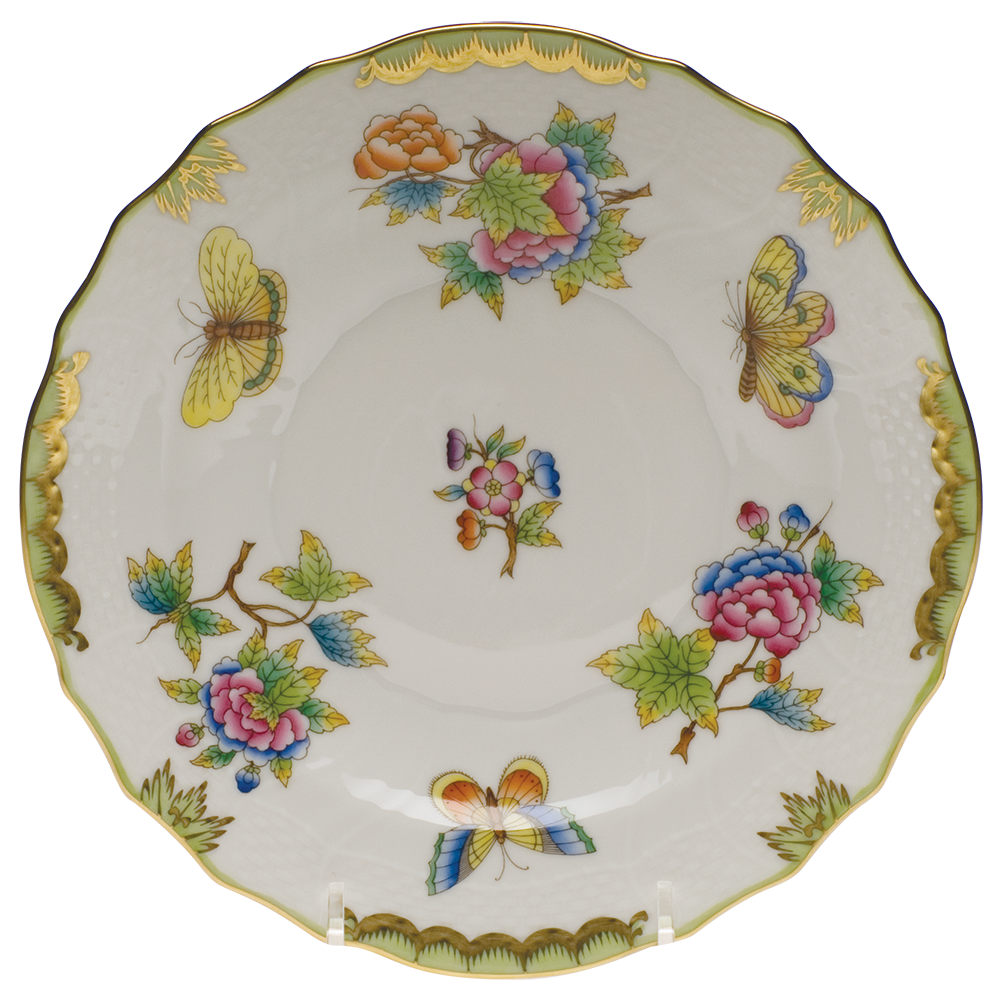 Queen Victoria Salad Plate  7.5"d - Green Border