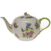 Herend Queen Victoria Tea Pot W/rose  (84 Oz) 6.75"h - Green Border