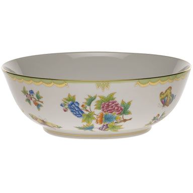 Herend Queen Victoria Large Bowl 11"d - Green Border