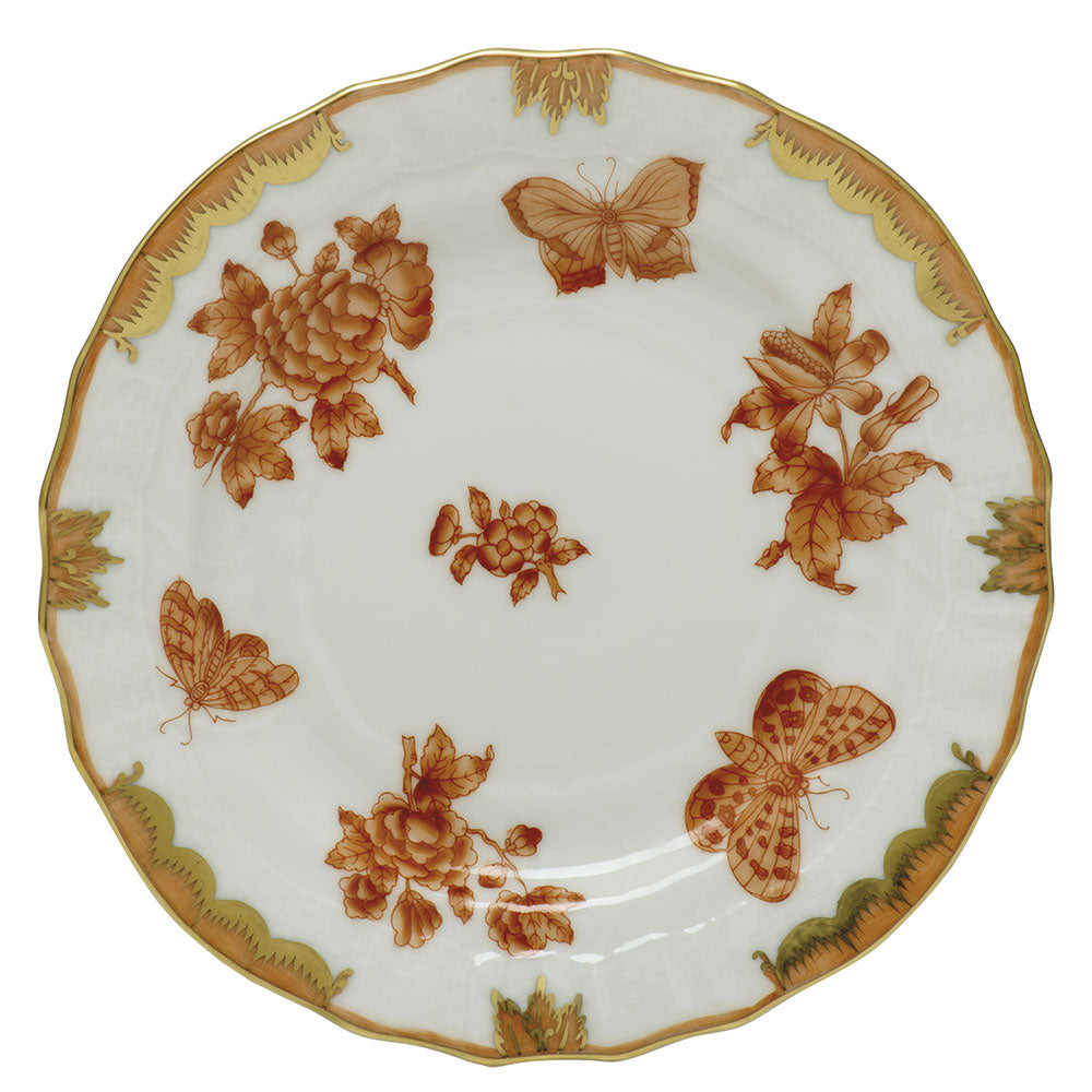 Herend Vbo Rust (fortuna Rust) Bread And Butter Plate 6"d