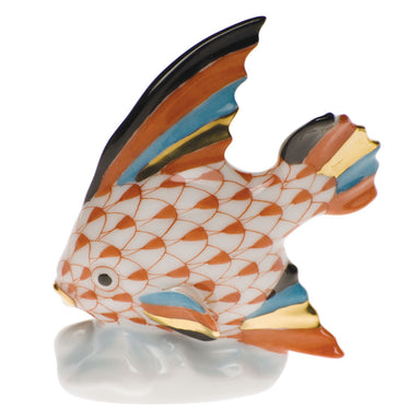 Herend Fishnet Rust Fish Table Ornament  2.5"h