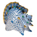 Herend Fishnet Blue Medium Conch Shell 3"l X 3"h