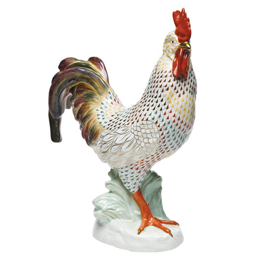 Herend Fishnet Rainbow Colors Rooster 16"h