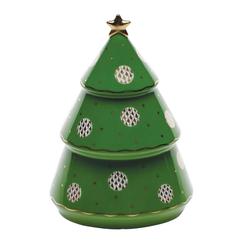 Herend Gold Fishnet Christmas Tree 4.75"h X 3.5"d