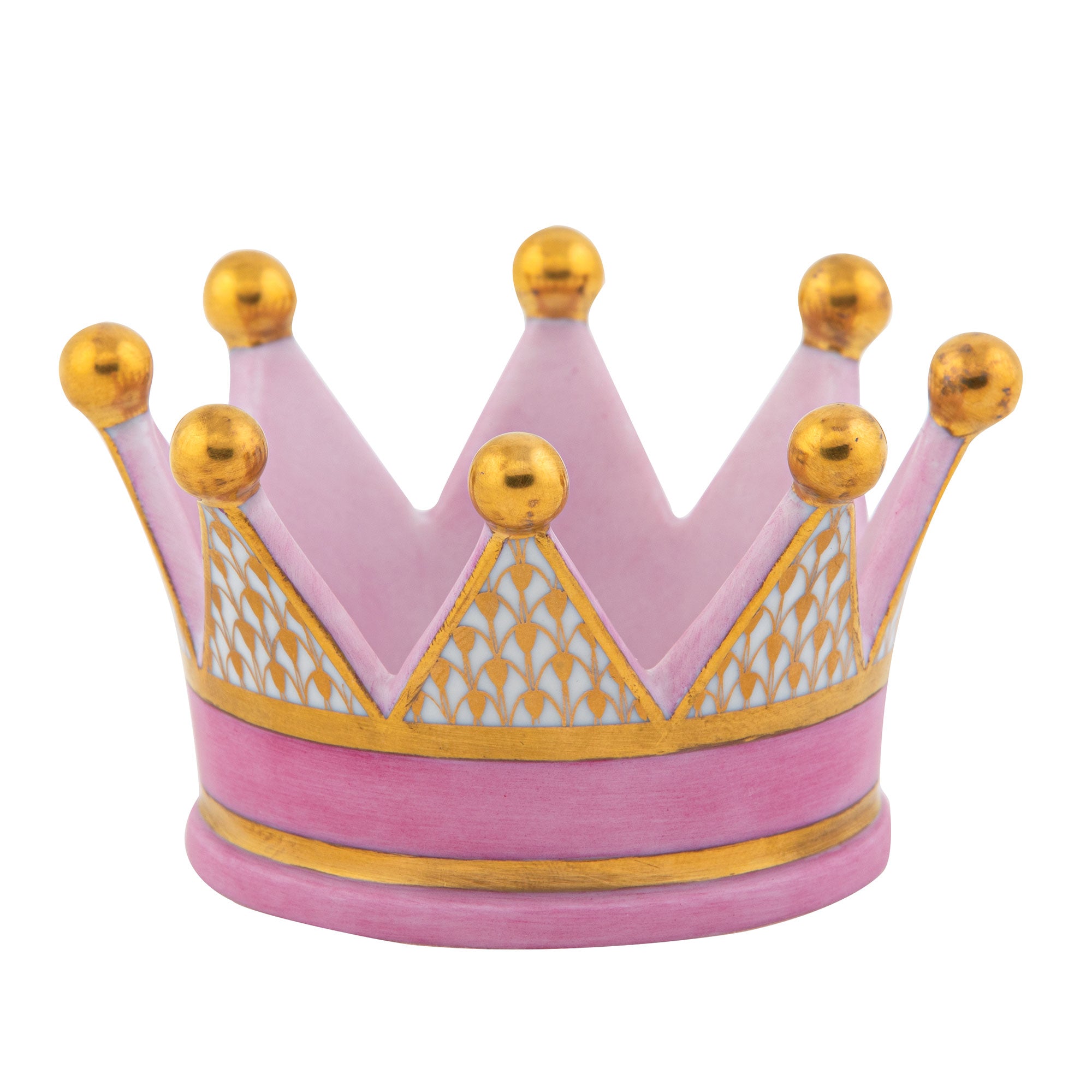 Herend Vhor With Pink Crown 1.75"h X 3"d Pink