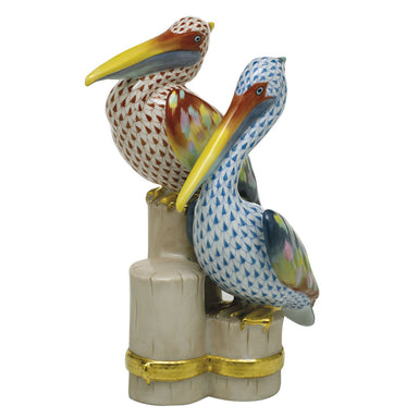 Herend Vhsp111 Pelicans On Pier 6.25"l X 8"h