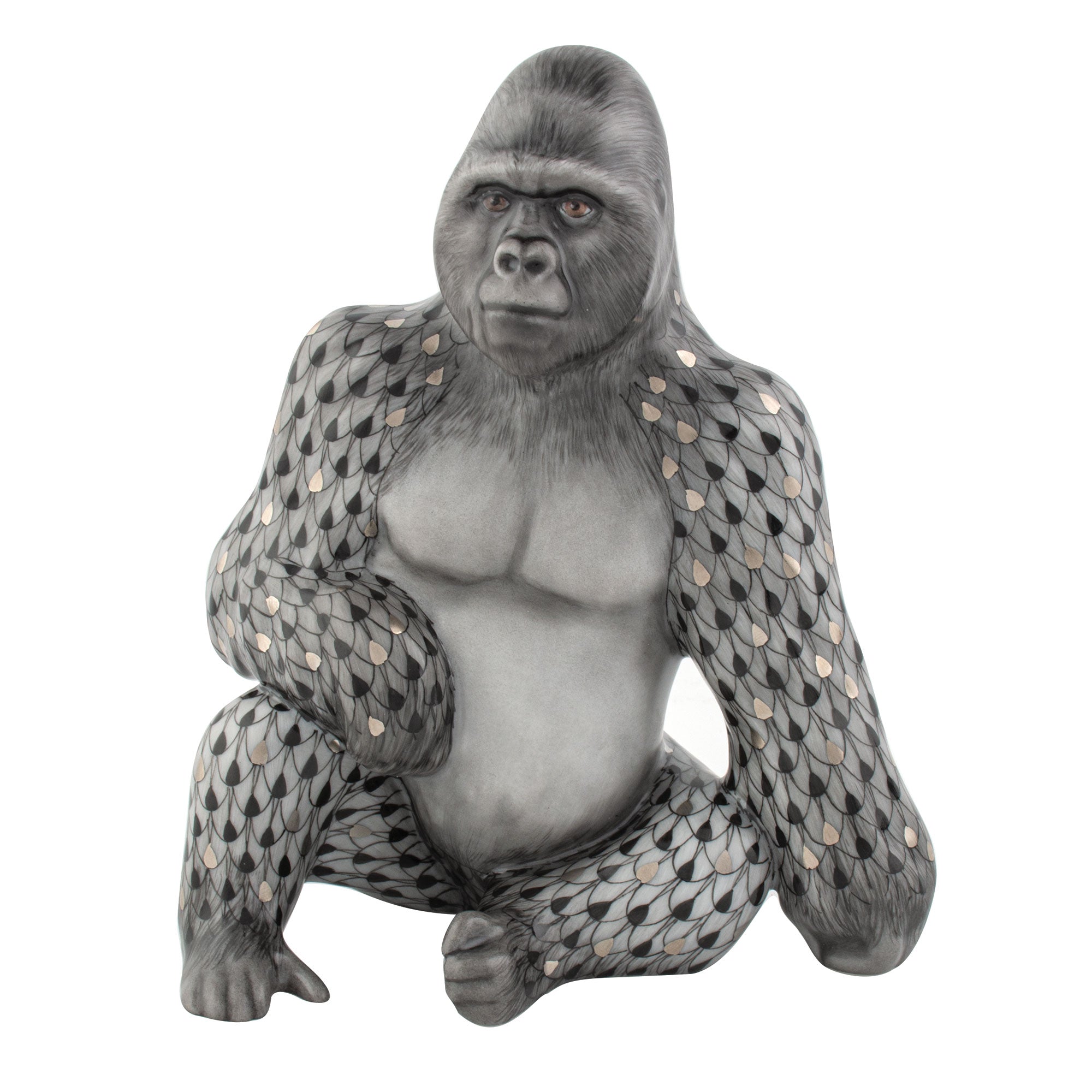 Herend Vhsp152 Silverback Gorilla 3"l X 4.75"w X 5.75"h