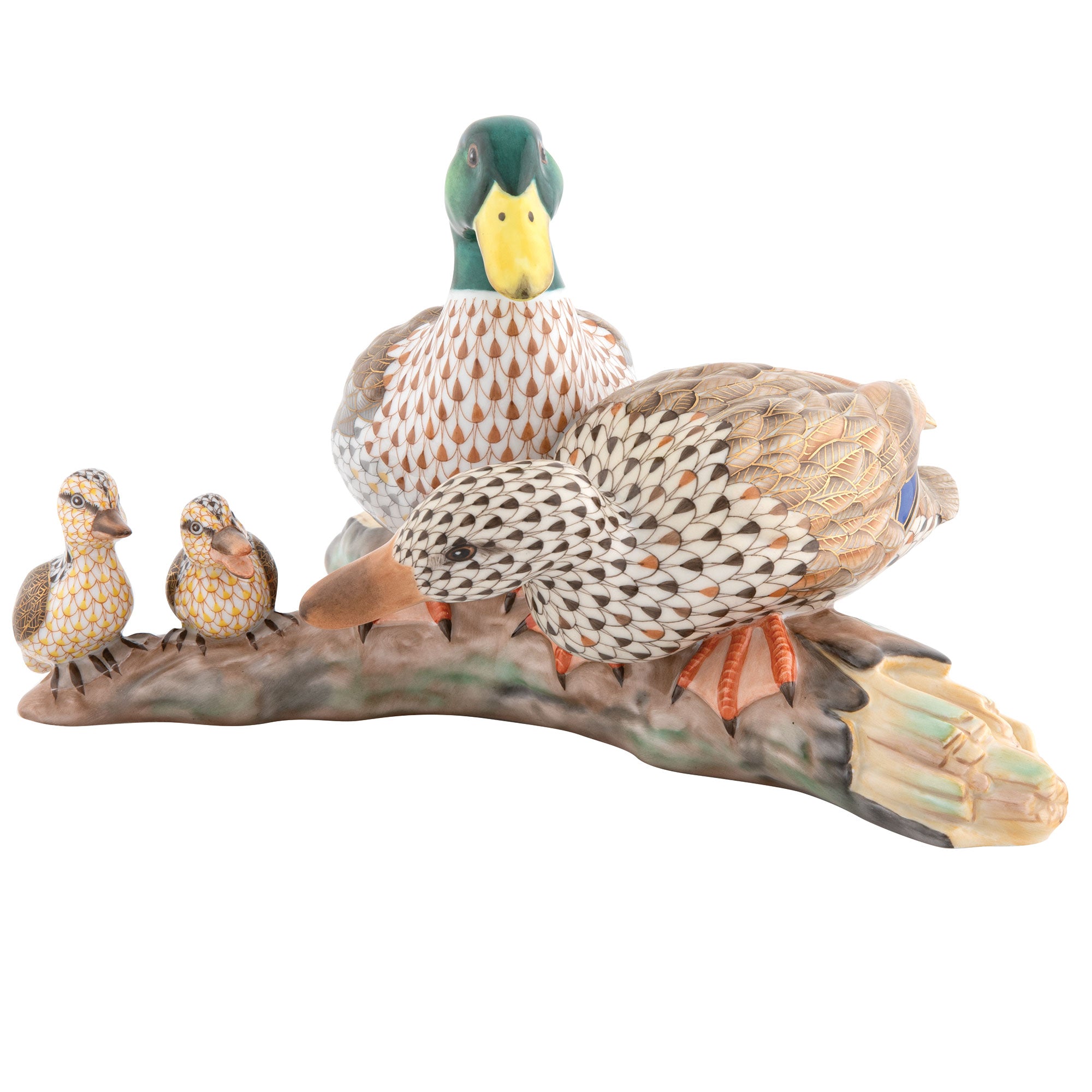 Herend Vhsp154 Mallard Duck Family 11.25"l X 8.75"w X 5.75"h