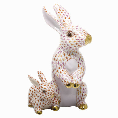 Herend Vhsp93 Bunny W/babe 4.25"l X 6.75"h