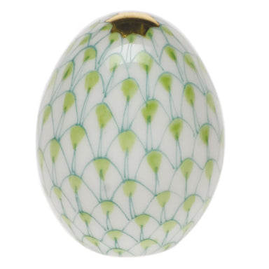 Herend Fishnet Lime Green Miniature Egg 1.5"h