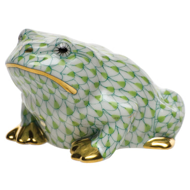 Herend Fishnet Lime Green Frog 1.75"h