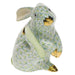 Herend Fishnet Lime Green Scratching Bunny 3"h