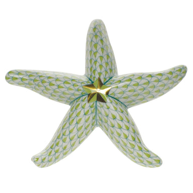 Herend Fishnet Lime Green Medium Starfish 4"l