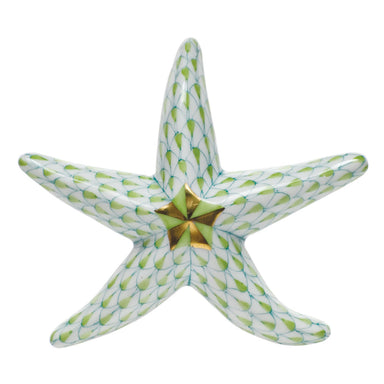 Herend Fishnet Lime Green Miniature Starfish 3"l