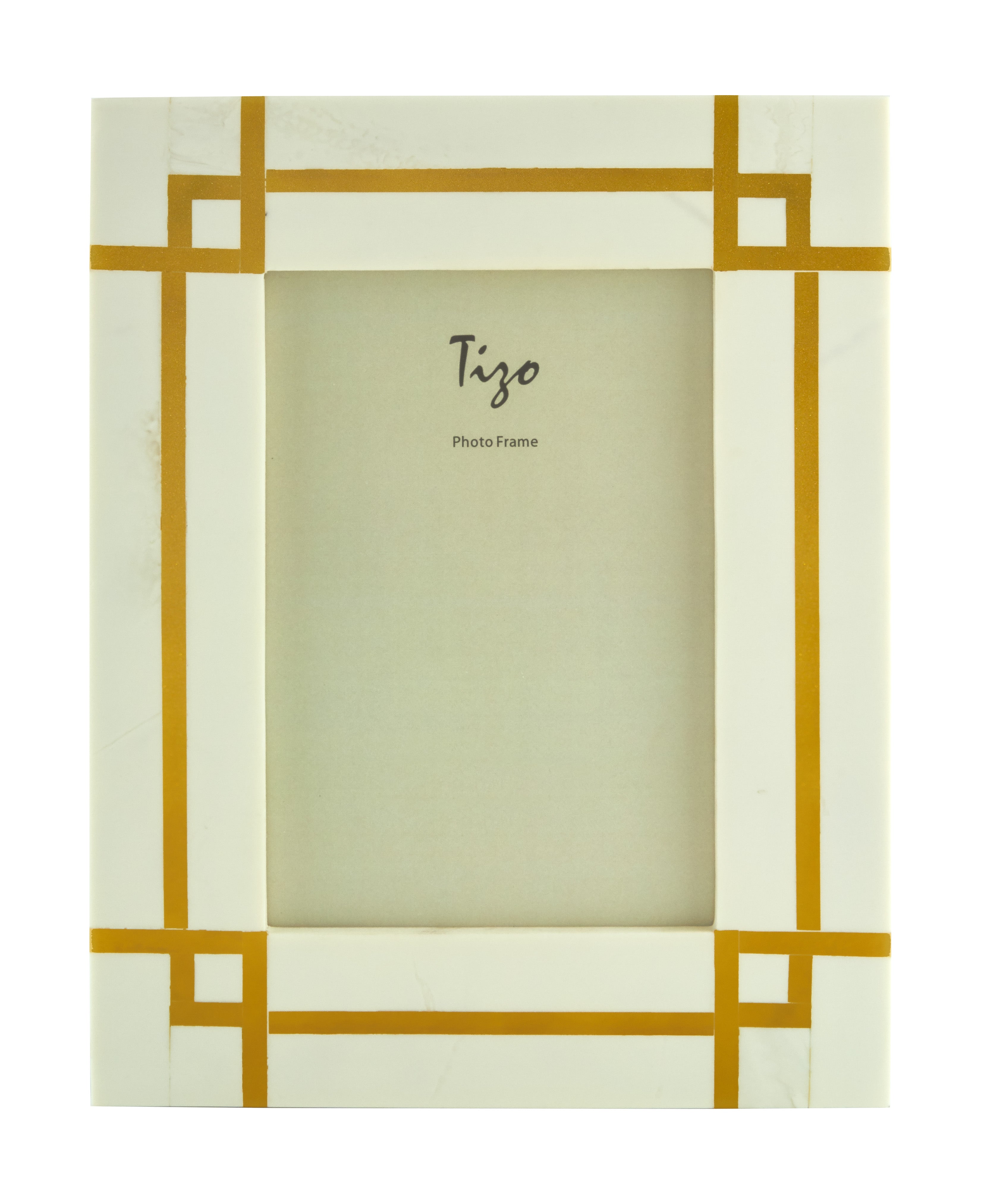 Bone/Resin Frame Art Deco Gold 4x6