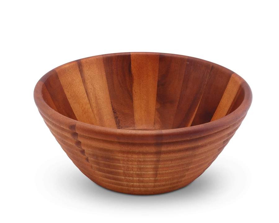 Beehive Style Acacia Wood Salad Bowl