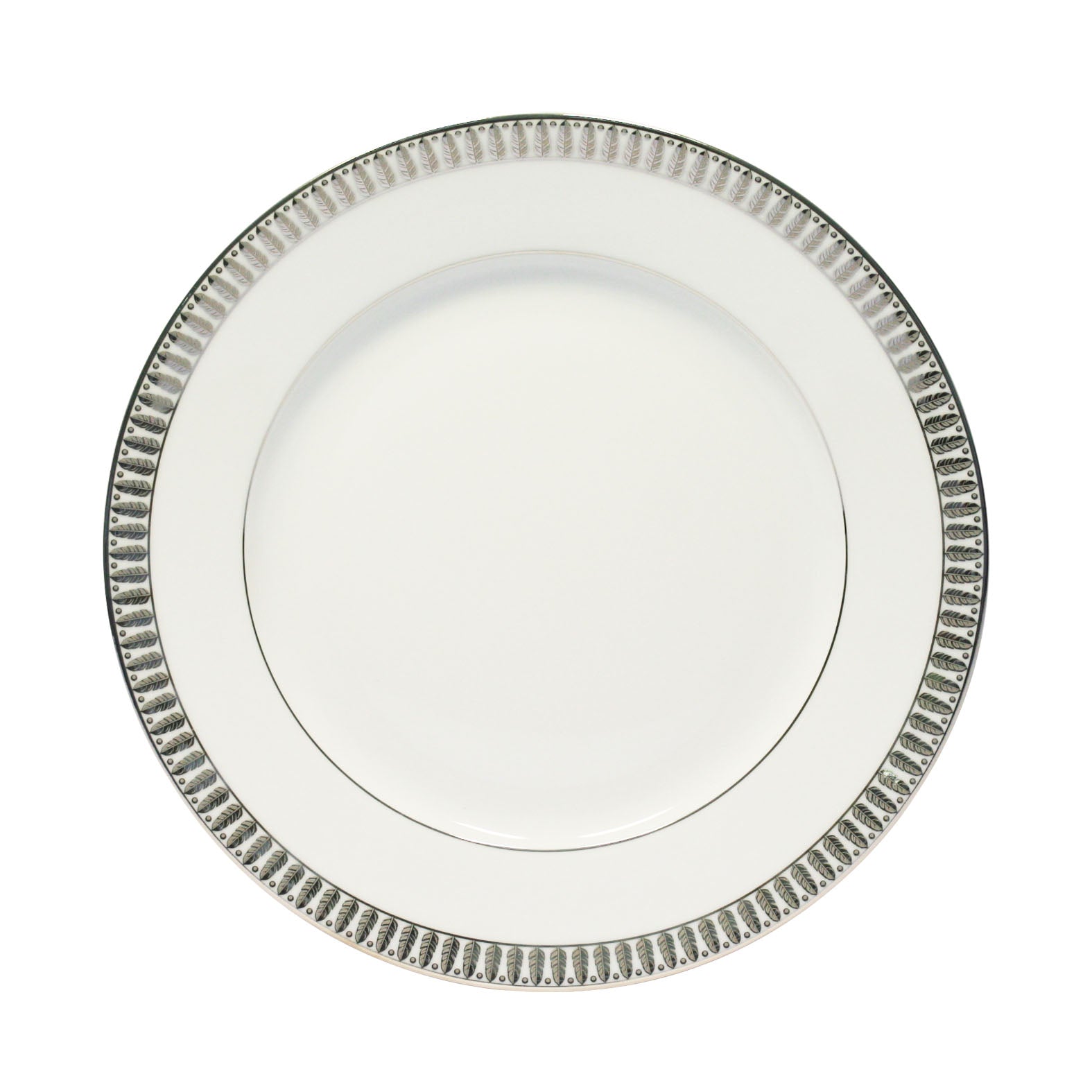 Plumes Dessert Plate in Platinum
