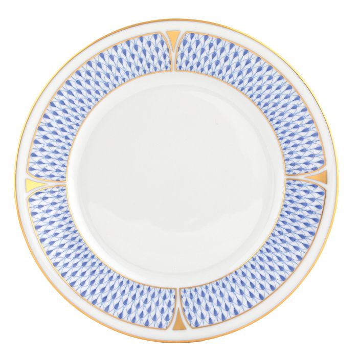 Art Deco Blue Dessert Plate