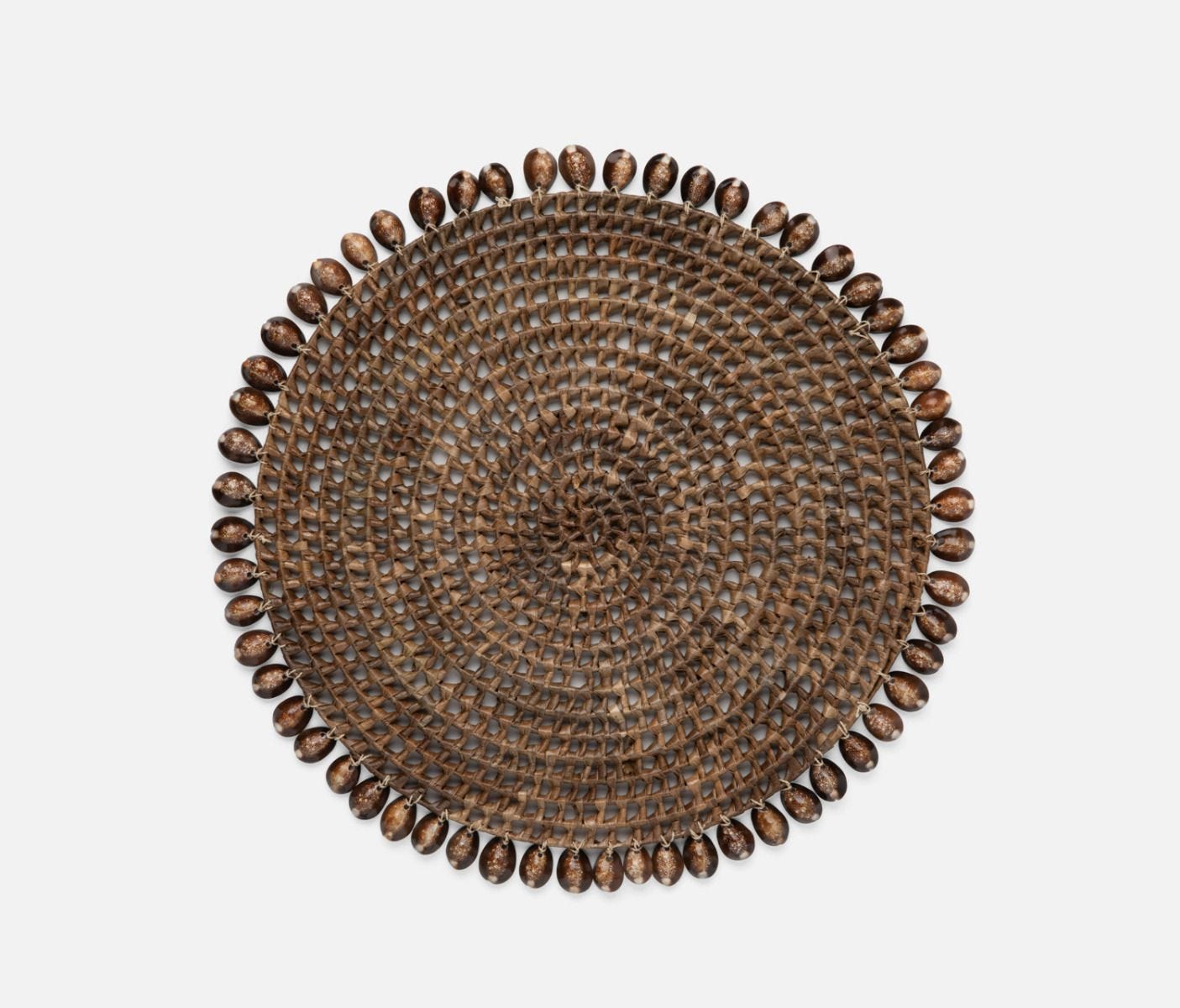 Bondi Placemat With Cowrie Shells Round Set/2