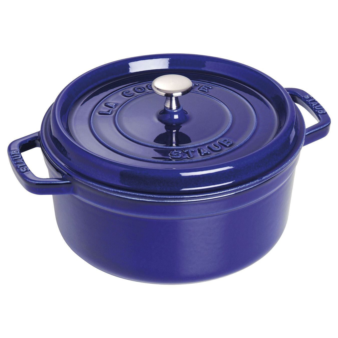 Staub Cast Iron 5.5-qt Round Cocotte - Dark Blue