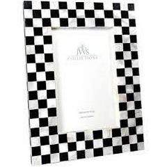 Black/White Checker Mother of Pearl Frame 4x6
