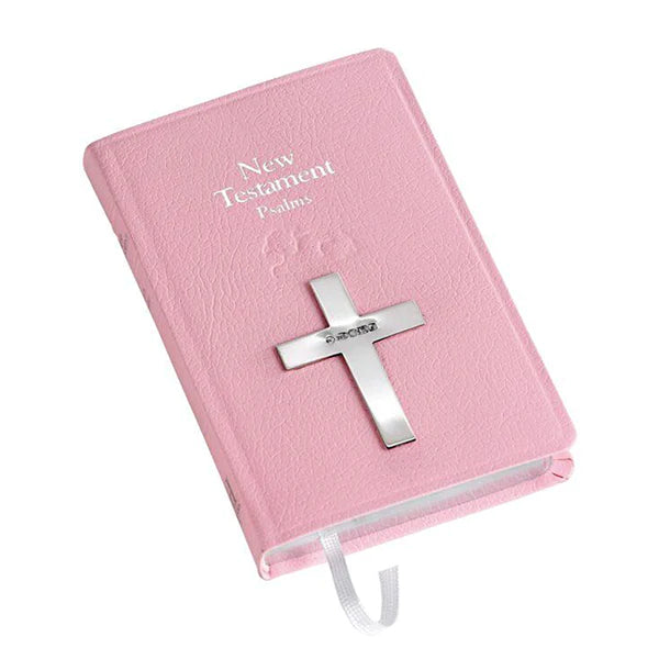 Bible with Sterling Silver Cross - Pink