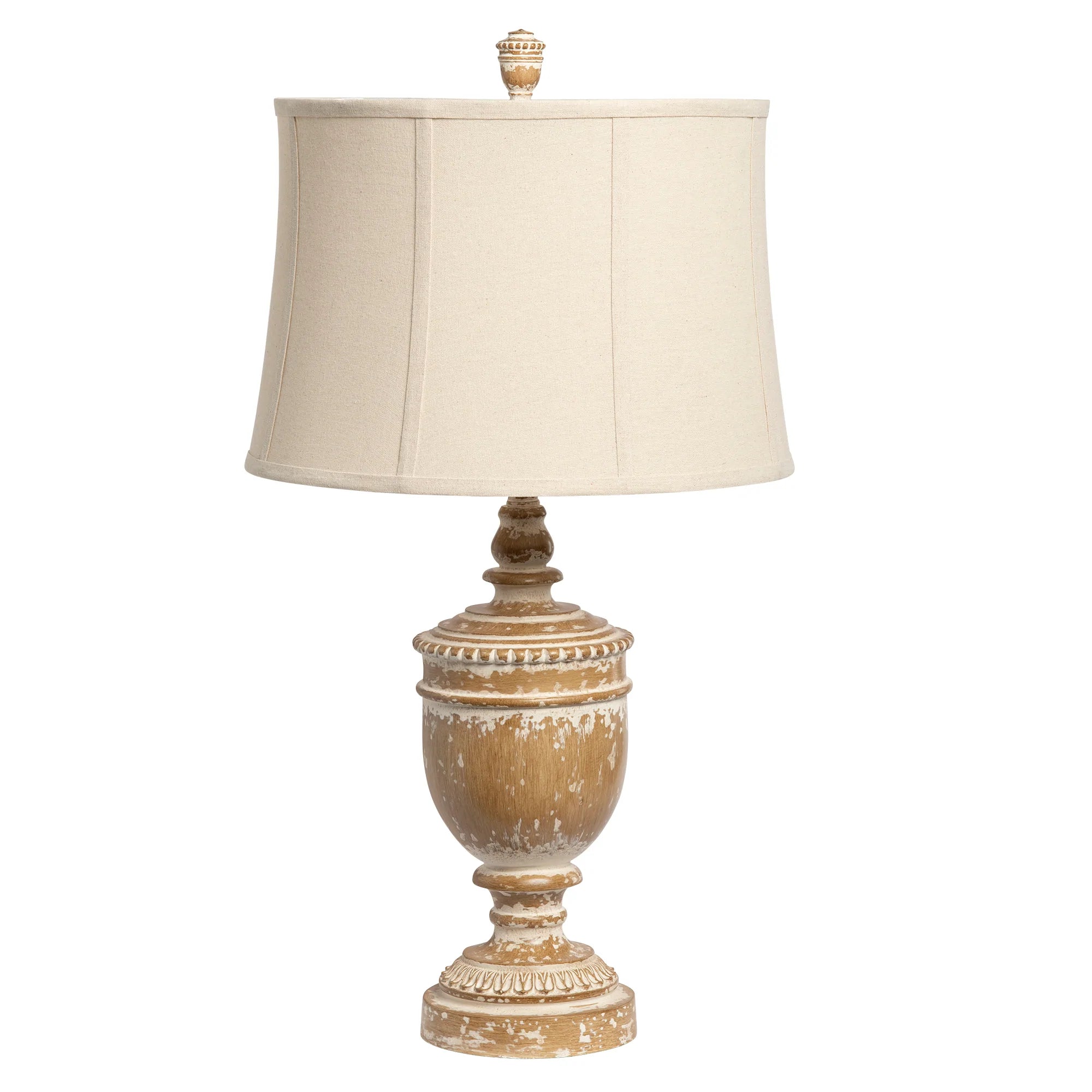 White Washed Finial Lamp