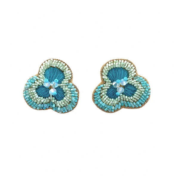 Camilla Flower Studs in Turquoise