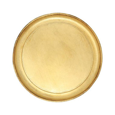 Vietri Florentine Wooden Accessories Gold Small Round Tray