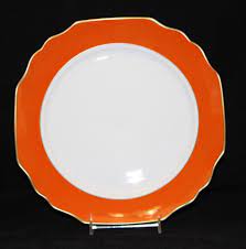 Georgian Colorsheen Orange/Plat Dinner Plate Ultra White