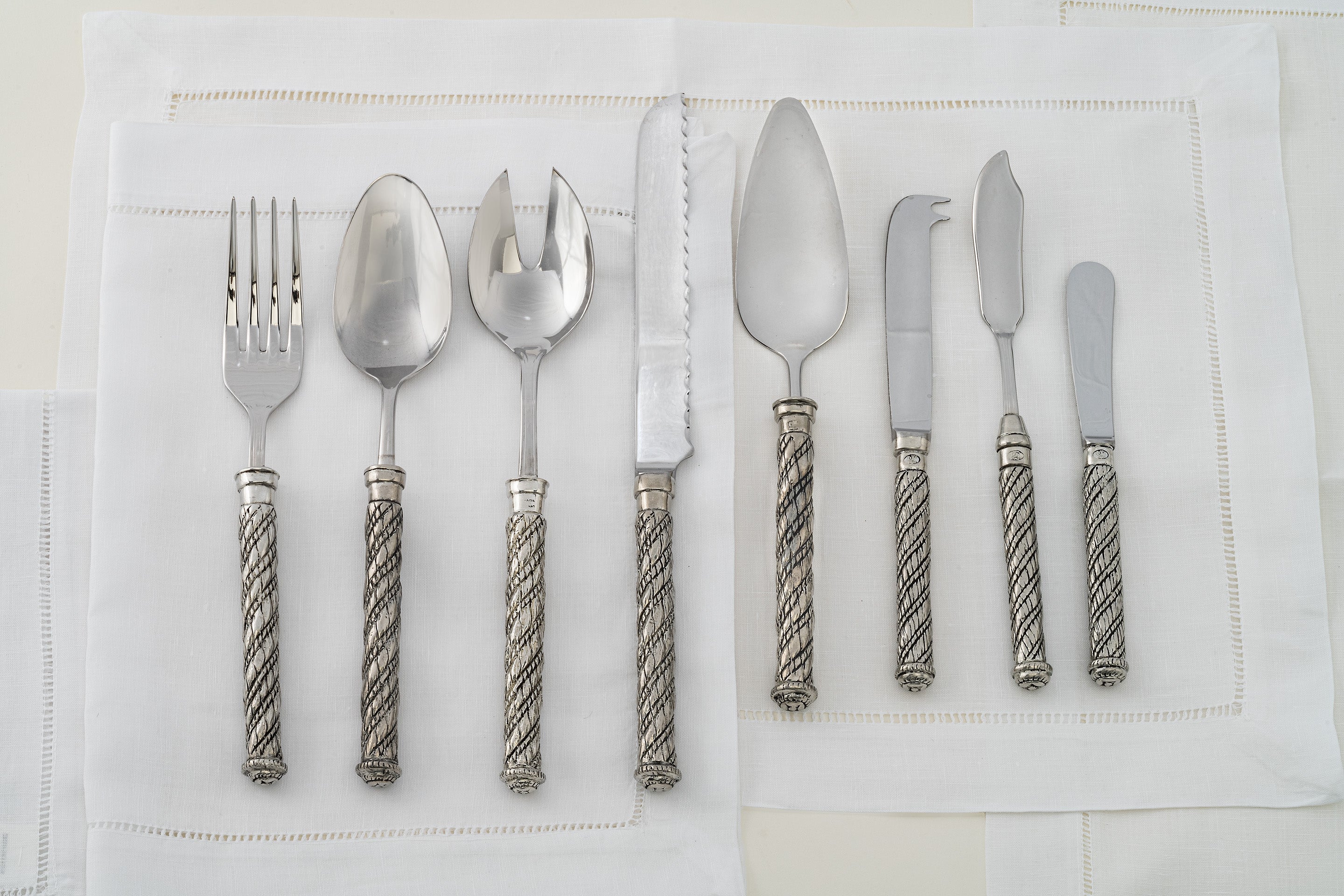 Julie Wear Genova Pewter Serving Fork & Serving Spoon