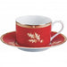 Julie Wear Gold Oak Red Cup & Saucer