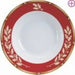 Julie Wear Gold Oak Red Rimmed Soup Bowl