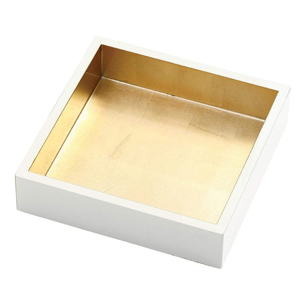 Ivory with Gold Lacquer Cocktail Napkin Holder