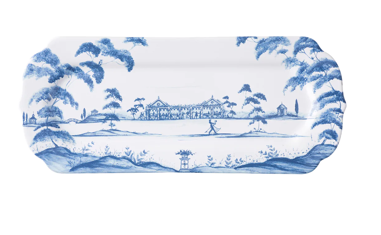 Country Estate Delft Blue Hostess Tray Garden Party