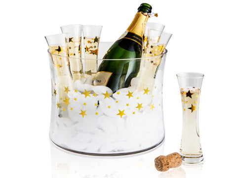 Gold Stars Champagne Bucket Set