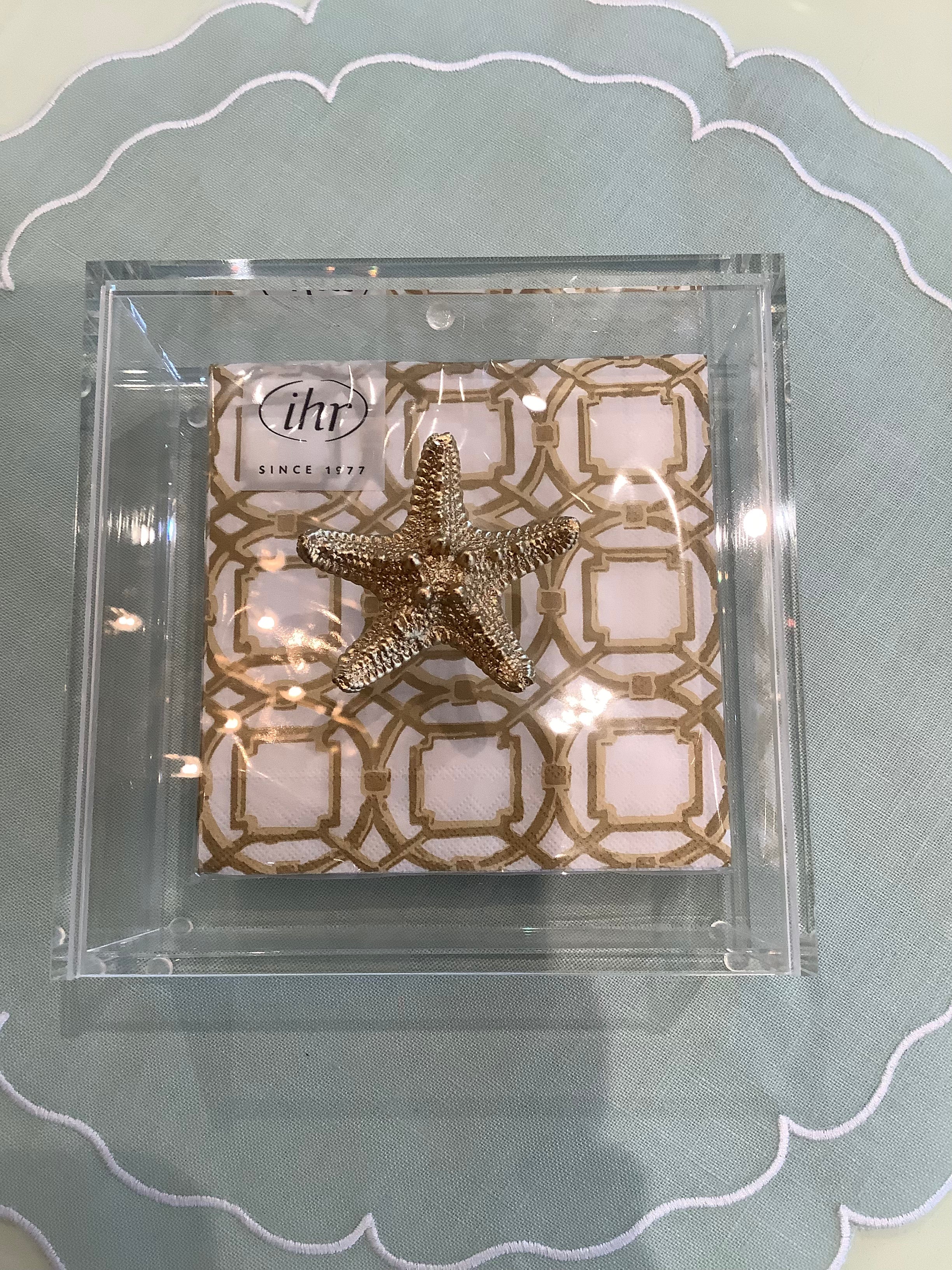 Starfish Clear Acrylic Napkin Box