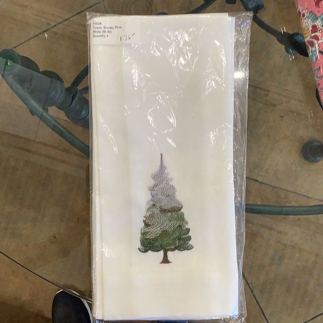 Guest Towel Snowy Pine, White