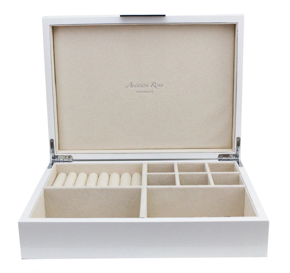 8x11 Jewellery Box White & Silver