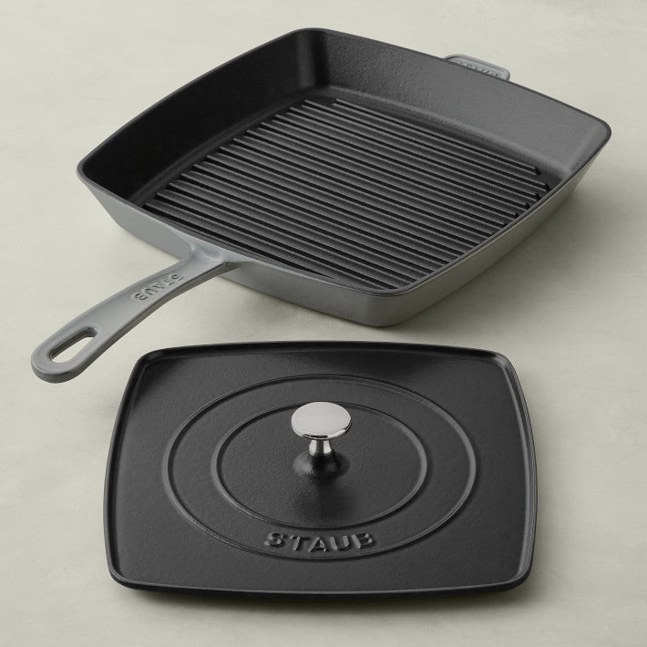 Staub Grill Press and 12” Grill Pan Set