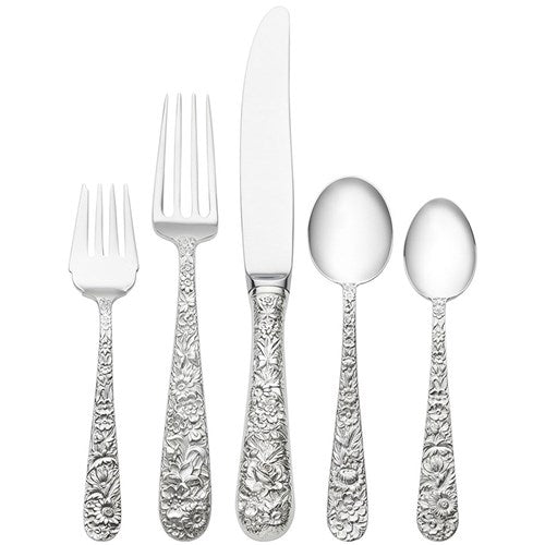 ESTATE - Repousse Sterling Silver Flatware by the Setting