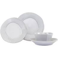 Vietri Lastra Light Gray Four-Piece Place Setting