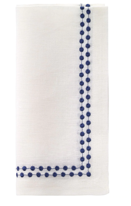 Pearls Napkin Navy Set of 4